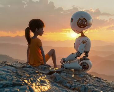 AI Robot Working With Human