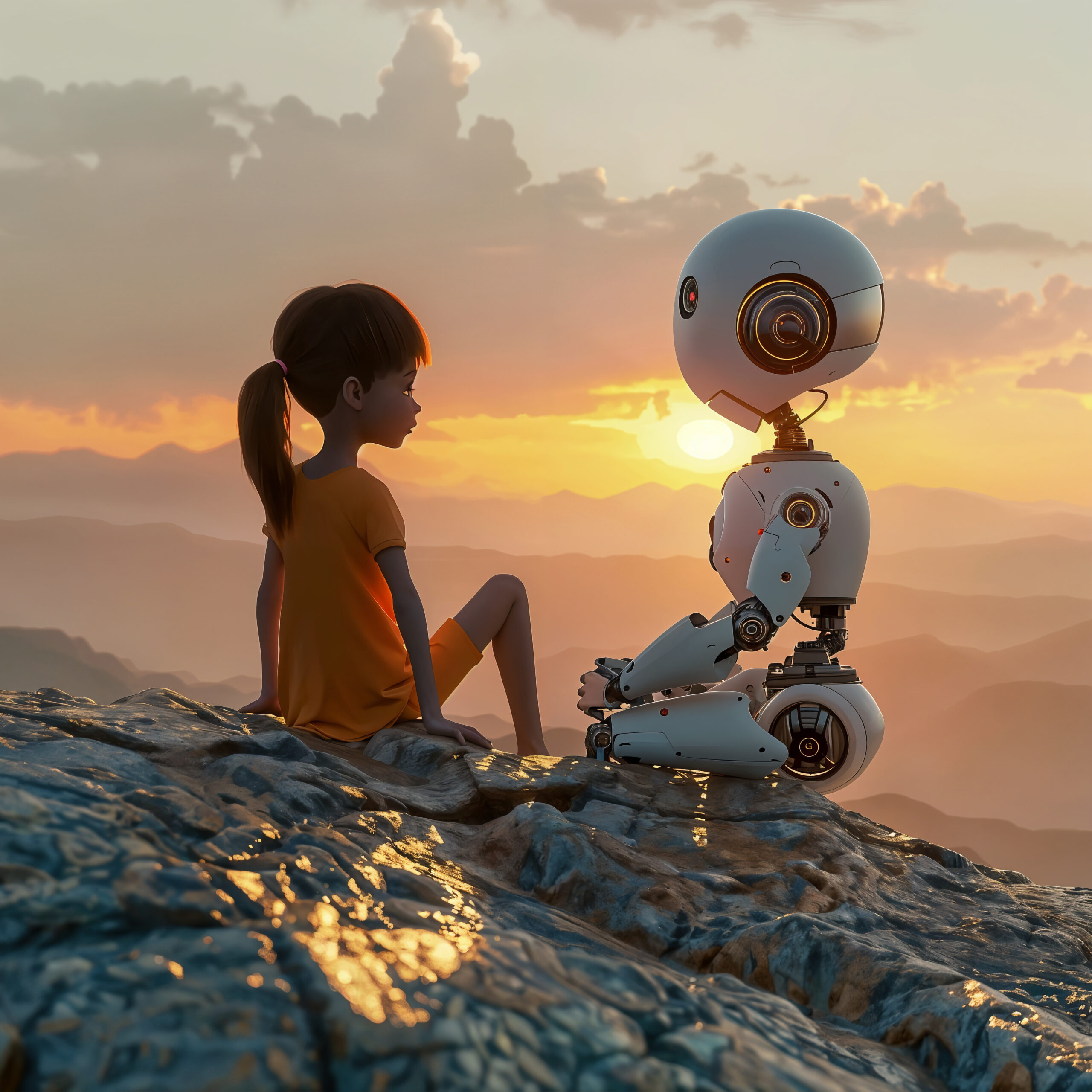 AI Robot Working With Human